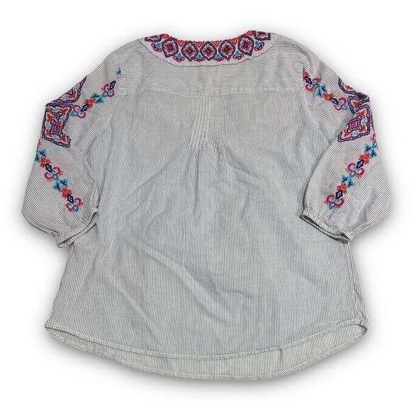Chico’s Boho Embroidered Tassel Blouse Top Size 0 - Picture 4 of 4